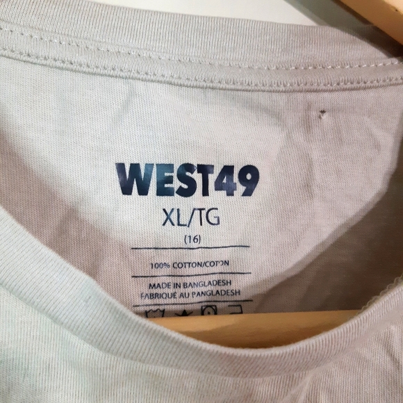 West 49 | 100%cotton distressed slash look tan tee - Picture 5 of 6